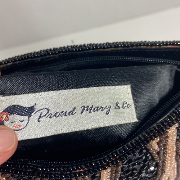 PROUD Mary & Co black neutral beaded satchel bag - Picture 9 of 14